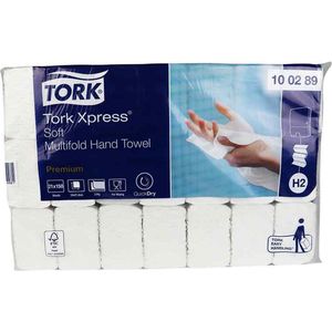 Voordeelverpakking 4 X Tork Xpress® Zachte Multifold Handdoek Premium, 2-laags, wit H2, 25,5x21cm, 21x150st. (100289)