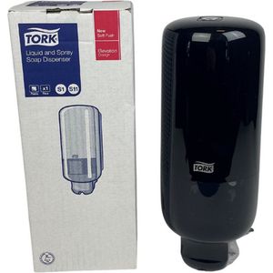 Tork Vloeibare- en Sprayzeep Dispenser, zwart S11. kunststof, Elevation-Line (560008)- 4 x 1 stuks voordeelverpakking