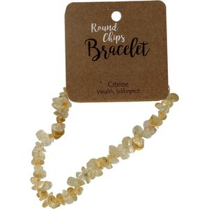 Splitarmband - Citrien - Ronde Splitkralen - Elastiek
