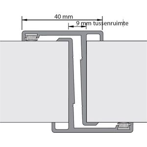 Alprokon - 4058 T-naaldprofiel - Deurnaalden - Aluminium - Borstel