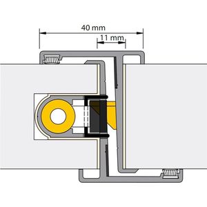 Deurnaald - 245cm - Brandwerend 60min - Tochtborstel - Aluminium