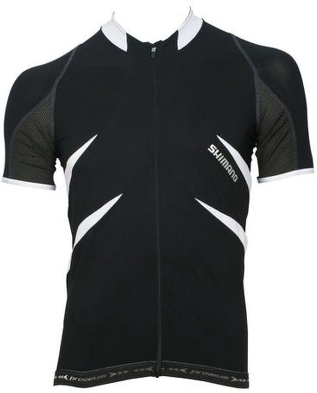 Shimano - Premium Short Sleeve - Fietsshirt - Zwart met Wit - Heren