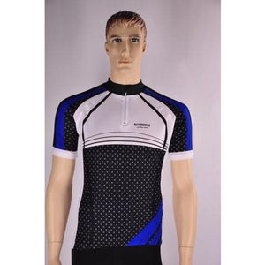 Shimano - Original Print - Fietsshirt - Zwart met Wit en Blauw - Korte Mouwen - Heren
