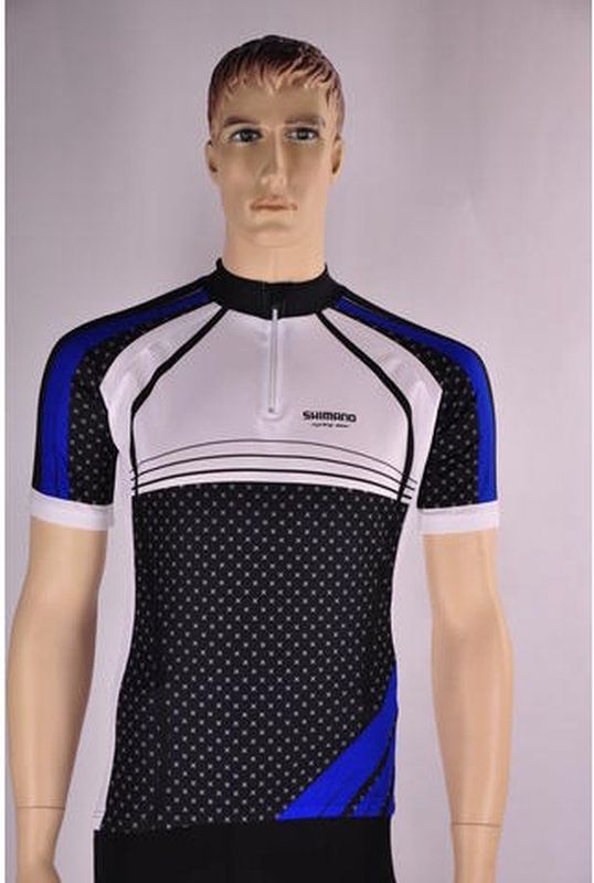 Shimano - Original Print - Fietsshirt - Zwart met Wit en Blauw - Korte Mouwen - Heren