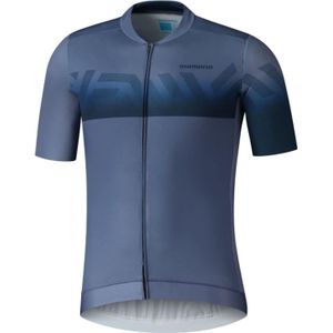 Shimano Kita Korte Mouw Wielertrui Blauw M Man