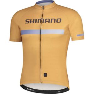 Shimano Logo Jersey Met Korte Mouwen Geel L Man