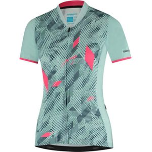 W's SAGAMI Short Sleeve Zip Jersey, Gray/Mint