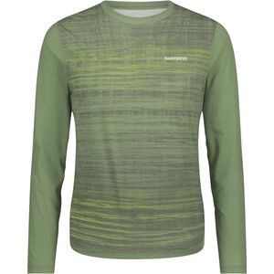 Shimano Spazio Long Sleeves Jersey Printed Fietsshirt (groen)