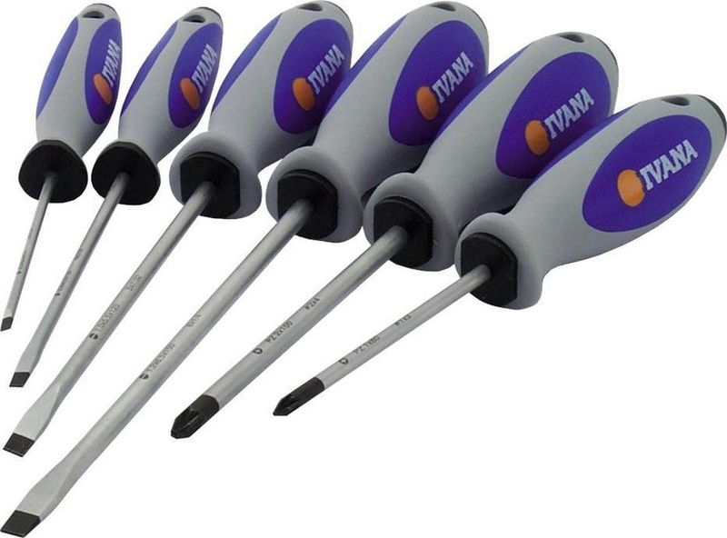 Ivana - Schroevendraaierset - Mat Verchroomd - 6-delig - Softgrip