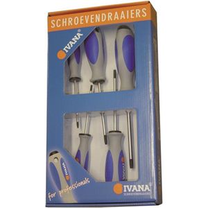 Ivana schroevendraaierset - Torx - softgrip - mat verchroomd - 5-delig