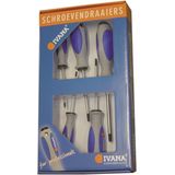 Ivana schroevendraaierset - Torx - softgrip - mat verchroomd - 6-delig