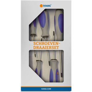 Ivana - Schroevendraaierset - Torx - 6-delig - Softgrip - Mat Verchroomd