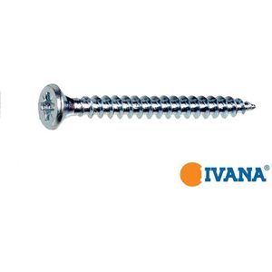 Ivana Spaanplaatschroef Verzinkt Platkop PZ-2 3.5x20 200 Stuks