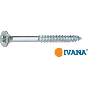 Ivana Spaanplaatschroef Verzinkt Platkop PZ-3 6.0x60/36 100 Stuks