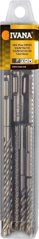 Ivana - Betonborenset 11-delig - SDS-Plus Cross Goldline - Spiraal