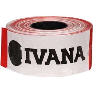 Ivana 56633 afzetlint wit/rood 500mtr