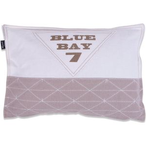 In The Mood Blue Bay - Sierkussen - 30x45 cm - Ivoor Wit Wit/Kiezel