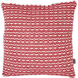 Mood collection Standaard kussen met golfprint, 50 x 50 cm, polyester, donkerrood, één maat
