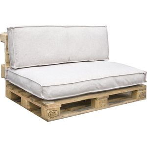 In The Mood Collection Mick Palletkussens - L120 X B80/40 X H12 cm - Beige