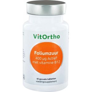 Vitortho Foliumzuur 400 mcg met vitamine B12 60 tabletten