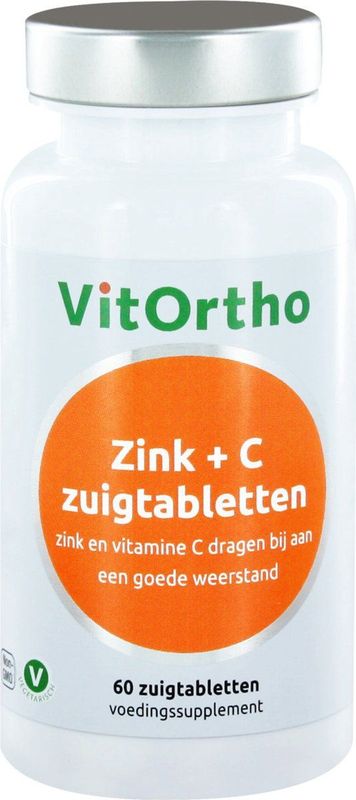Vitortho Zink + c zuigtabletten 60 zuigtabletten
