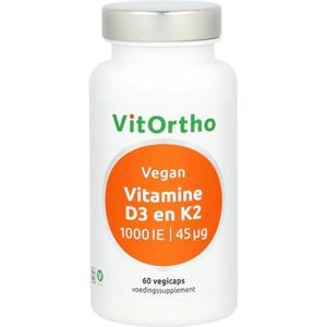 Vitortho Vitamine D3 1000IE K2 45mcg vegan 60 Vegetarische capsules