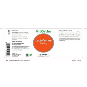 Vitortho Lactoferrine 200 mg 60 vegacaps
