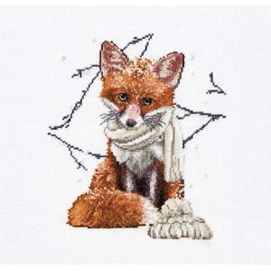 Thea Gouverneur - Borduurpakket met telpatroon - 744A - Voorgesorteerde DMC Garens - Hey There Foxy Lady - Aida - 31 cm x 30 cm - DIY Kit