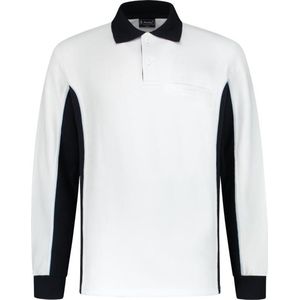 Workman Polosweater 2401 - wit / navy - Maat 2XL