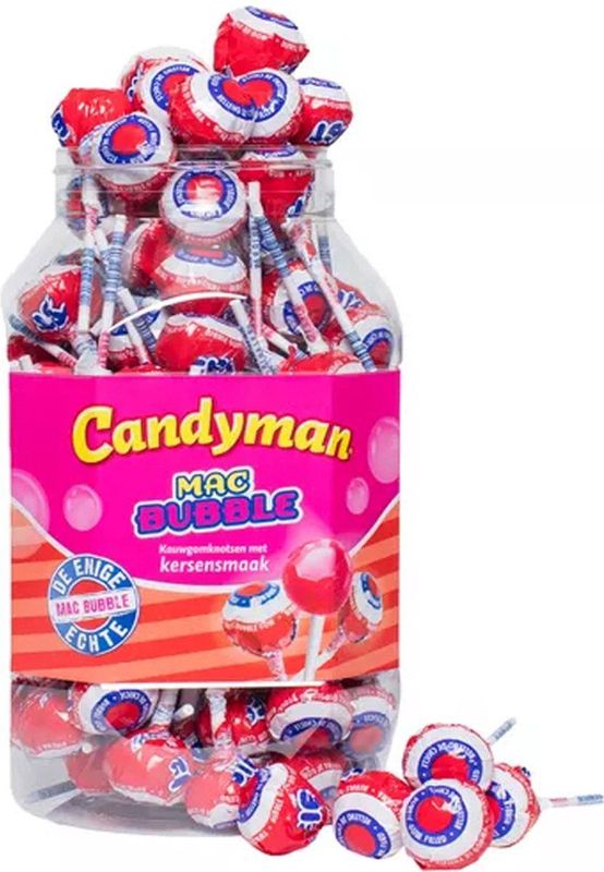 Candyman - Mac Bubble - Lolly - Kersen - 100 Stuks