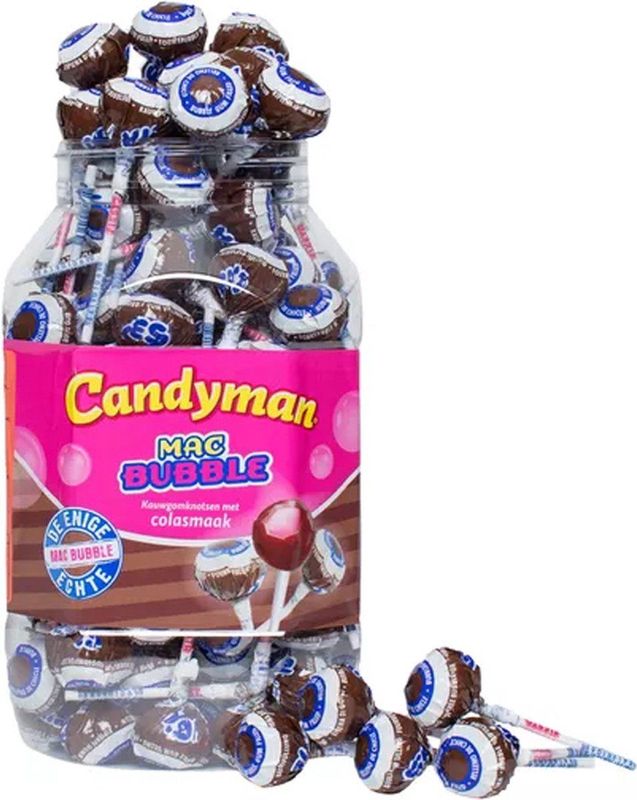 Candyman - Mac Bubble Cola - 100 Stuks - Lollie - Cola Smaak - 15 Gram