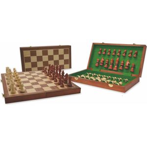 HOT-Games - Schaak-Klapcassette Ingelegd - Hout - 40 cm