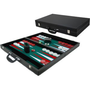 Backgammon Koffer Zwart - Groen 53 cm