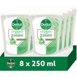 Dettol No-Touch Navulling Handzeep Aloë Vera & Bamboe (Hydrate) 250ml - 8 stuks - Voordeelverpakking