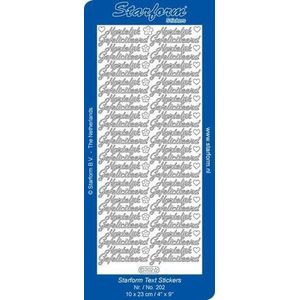 202 Starform - Tekst stickers - Hartelijk Gefeliciteerd in de kleur Zilver