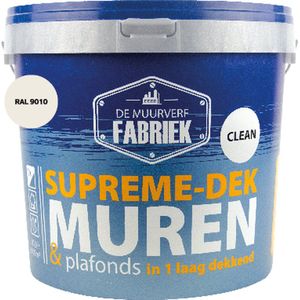 Supreme-dek Clean | RAL 9010 | 10 liter | DE MUURVERFFABRIEK