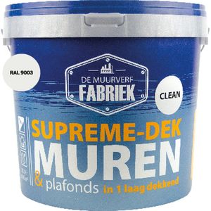 Supreme-dek Clean | RAL 9003 | 10 liter | DE MUURVERFFABRIEK