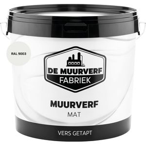 MUURVERF | RAL 9003 | 10 liter | Muurverf wit voor binnen | DE MUURVERFFABRIEK