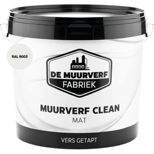 MUURVERF CLEAN | RAL 9003 | 10 liter | DE MUURVERFFABRIEK