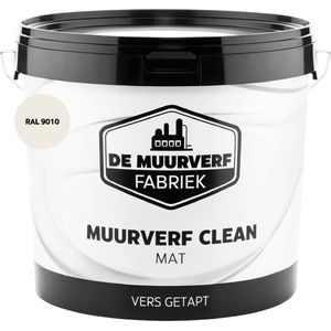 MUURVERF CLEAN | RAL 9010 | 10 liter | DE MUURVERFFABRIEK