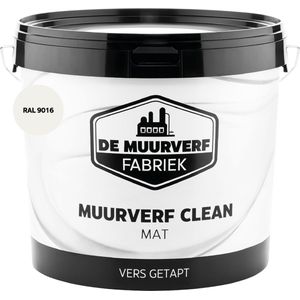 MUURVERF CLEAN | RAL 9016 | 10 liter | DE MUURVERFFABRIEK