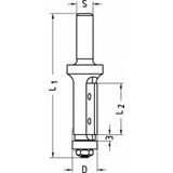 JSO - TR Keermeskantenfrees - 19 mm - Hardmetaal - Snijlengte 30 mm