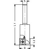 JSO-TR Keermesgroeffrees - Hardmetaal - Diameter 20 mm - Snijlengte 12 mm