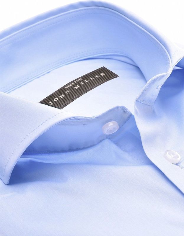 John Miller - Casual Overhemd - Lichtblauw - Katoenmix