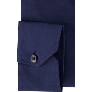 Ledub - Modern Fit - Overhemd - Donkerblauw - Katoen/Polyester/Elastaan