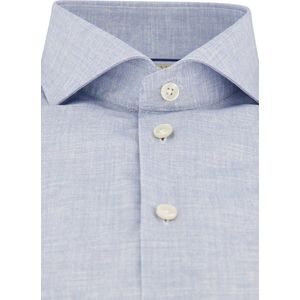 John Miller - Katoenen Overhemd - Lichtblauw - Slim Fit