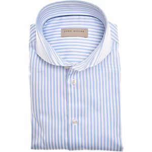 John Miller - Overhemd - Lichtblauw Gestreept - Katoen