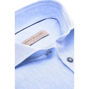 John Miller - Overhemd - Lichtblauw - 100% Linnen - Tailored Fit