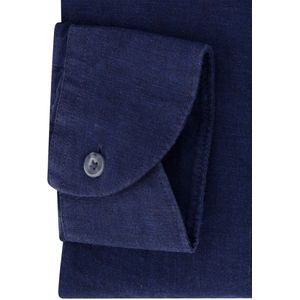 John Miller - Business Overhemd - Donkerblauw - 100% Linnen - Tailored Fit