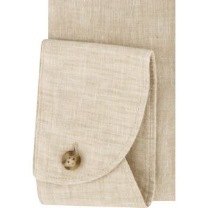 John Miller - Business Overhemd - Effen Beige - 100% Premium Linnen